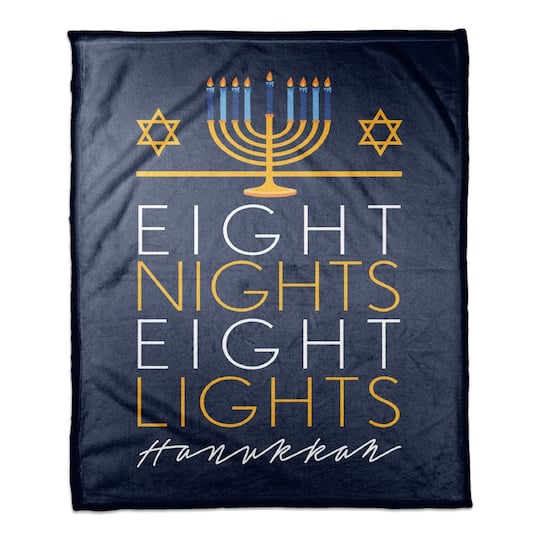 Eight Nights Eight Lights 50x60 Coral Fleece Blanket